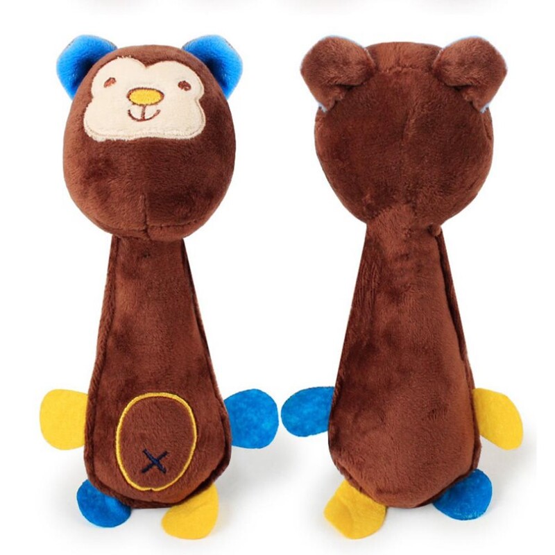 Kiaulės/beždžionės/žirafos mielas naminių gyvūnėlių dantų valymas, minkštas girgždantis pliušinis kąsnis žaislas šuniukas kramtomas šunų žaislas čiulbėti