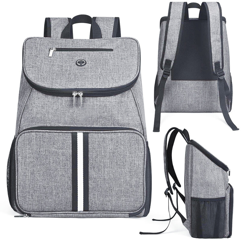 5 iepakojumu pelēka ceļojumu soma suņu kaķu piederumu mugursoma, ūdensizturīgi autiņbiksīšu paliktņi pārtikas uzglabāšanai ceļojumu āra pārnēsājamo mugursomu komplekts