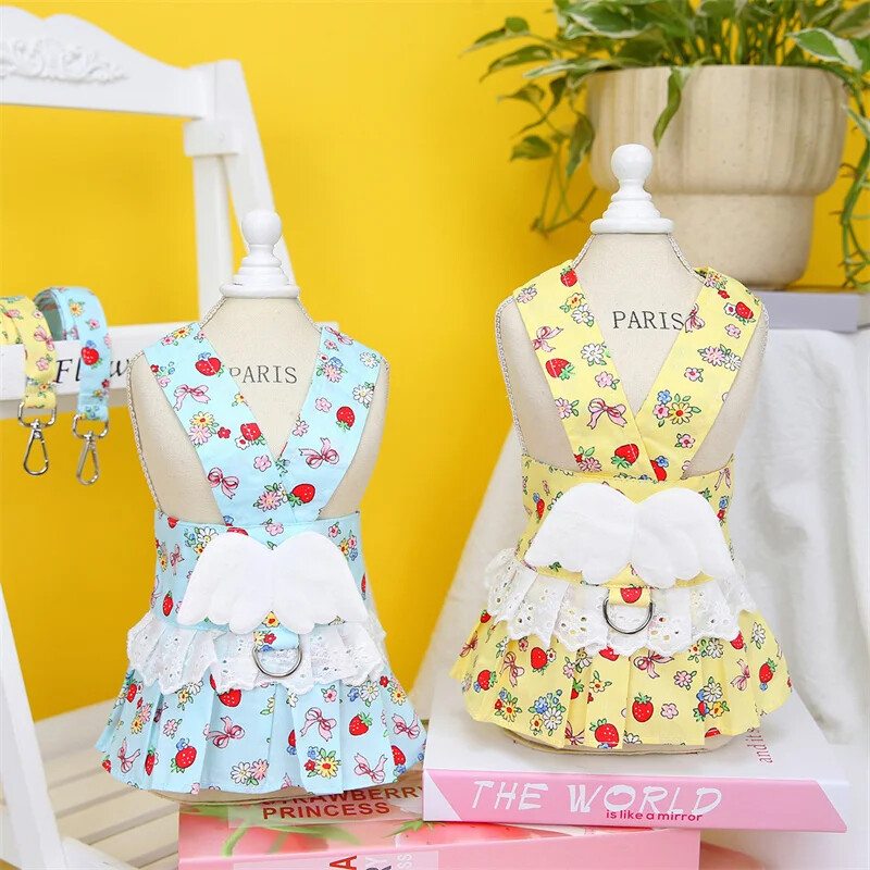 Šunų diržai Sijonas Vasarinis Katė Šuniukas Suknelė Naminių gyvūnėlių Pavadėlis Jorkšyro terjeras Maltos Pomeranijos šicu šunų drabužiai Naminių gyvūnėlių drabužiai