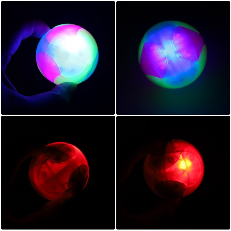 Mingi pentru câini luminoase Minge elastică intermitentă care strălucește în întuneric Jucării interactive pentru animale de companie pentru cățeluși, pisici, câini 2 inch (2x bile)