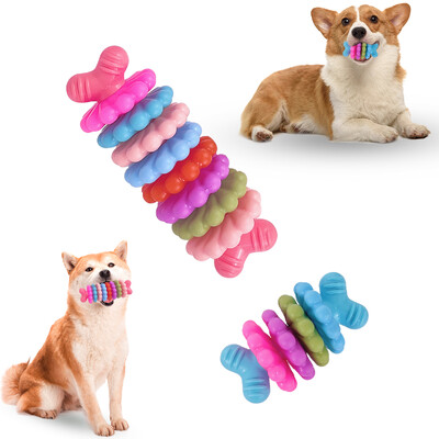 Dog Bone Chew Toys Дъвчеща пръчка за почистване на зъби Издръжлива гумена интерактивна играчка за кучета Нетоксична играчка против ухапване Кученце Аксесоар за домашни кучета