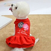 Laisvalaikio šunų suknelė Minkštas šunų sijonas megztinis Fleece Dog Saldus sijonas šunų liemenė Suknelė Patogus šunų princesės kostiumas Ruduo