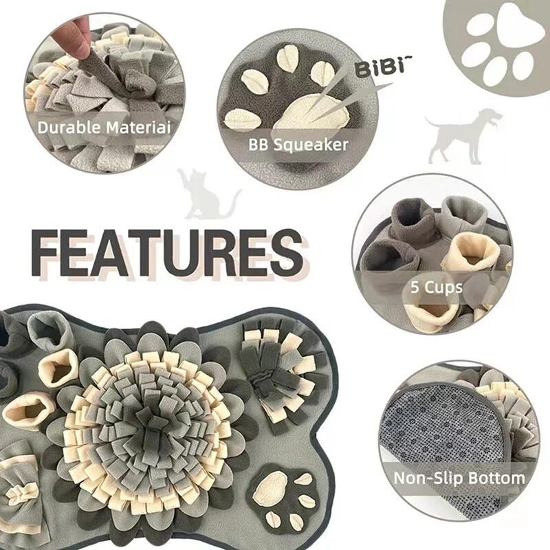 Noul covoraș cu miros pentru animale de companie, pătură pentru antrenament cu miros, divertisment, covoraș interactiv pentru hrană lentă pentru câini, dresaj, jucării educaționale pentru animale de companie