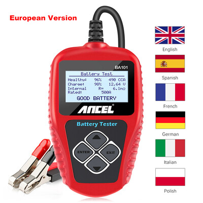 ANCEL BA101 12V анализатор на тестер за автомобилна батерия Тестер за натоварване на автомобилна батерия 100-2000CCA Диагностични инструменти за натоварване на веригата за зареждане