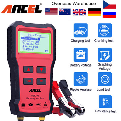 ANCEL BST100 Car Battery Tester 12V Battery Analyzer Δοκιμή κυκλώματος φόρτισης στροφαλοφόρου Δοκιμή μπαταρίας Tester αυτοκινήτου Διαγνωστικά εργαλεία PK BM550