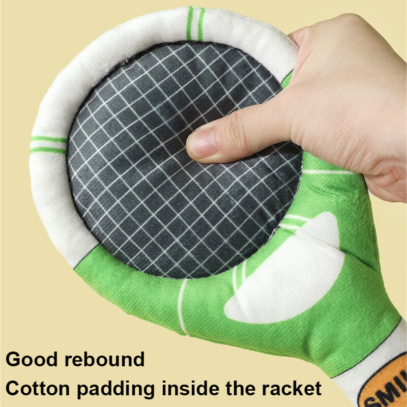 Pliušiniai šunų žaisliniai teniso raketės naminiams gyvūnėliams skambantys žaislai mažiems, vidutiniams dideliems šunims, interaktyvūs, girgždantys šuniukai, kramtomieji žaislai naminiams gyvūnėliams