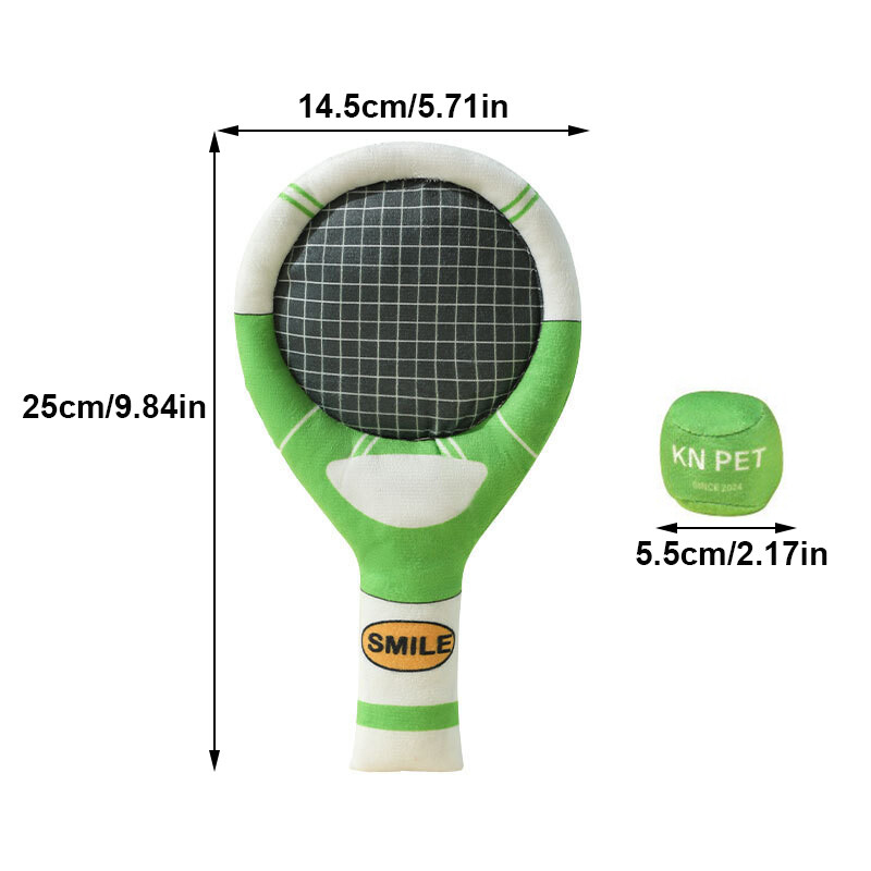 Pliušiniai šunų žaisliniai teniso raketės naminiams gyvūnėliams skambantys žaislai mažiems, vidutiniams dideliems šunims, interaktyvūs, girgždantys šuniukai, kramtomieji žaislai naminiams gyvūnėliams