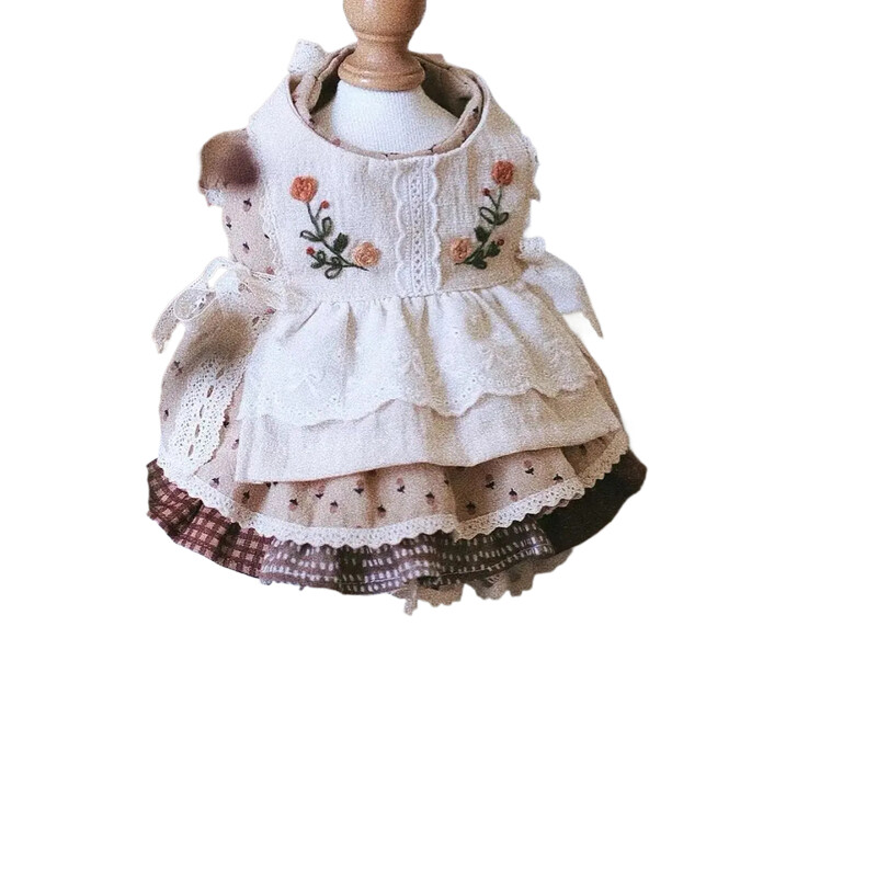 NAUJA šuo Lolita Suknelė Pet Mada Drabužiai princesė šuo Miela Čihuahua Print Balta suknelė