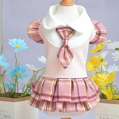 Rochii pentru câini în carouri Hanorac pentru câini Haine pentru animale de companie Cățelușă Fată Fusta respirabilă Rochie pentru câini Ținute Îmbrăcăminte Câine Pisică Costum pentru animale de companie