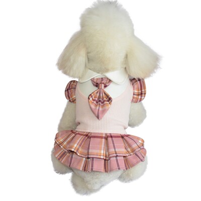 Rochii pentru câini în carouri Hanorac pentru câini Haine pentru animale de companie Cățelușă Fată Fusta respirabilă Rochie pentru câini Ținute Îmbrăcăminte Câine Pisică Costum pentru animale de companie