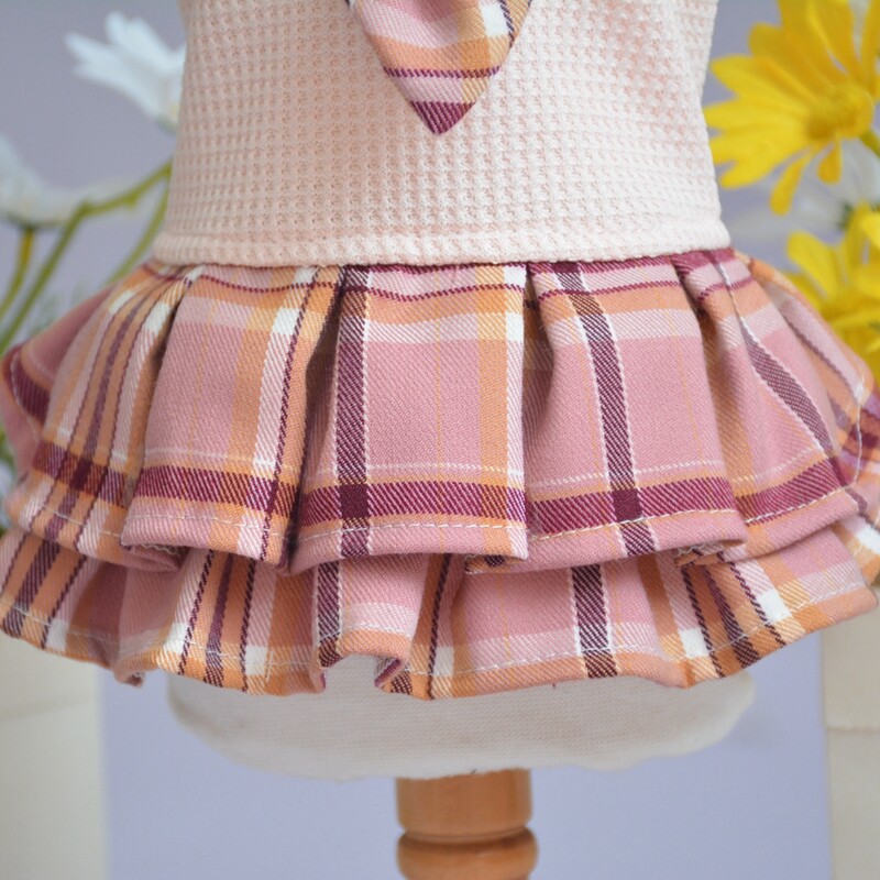 Rochii pentru câini în carouri Hanorac pentru câini Haine pentru animale de companie Cățelușă Fată Fusta respirabilă Rochie pentru câini Ținute Îmbrăcăminte Câine Pisică Costum pentru animale de companie