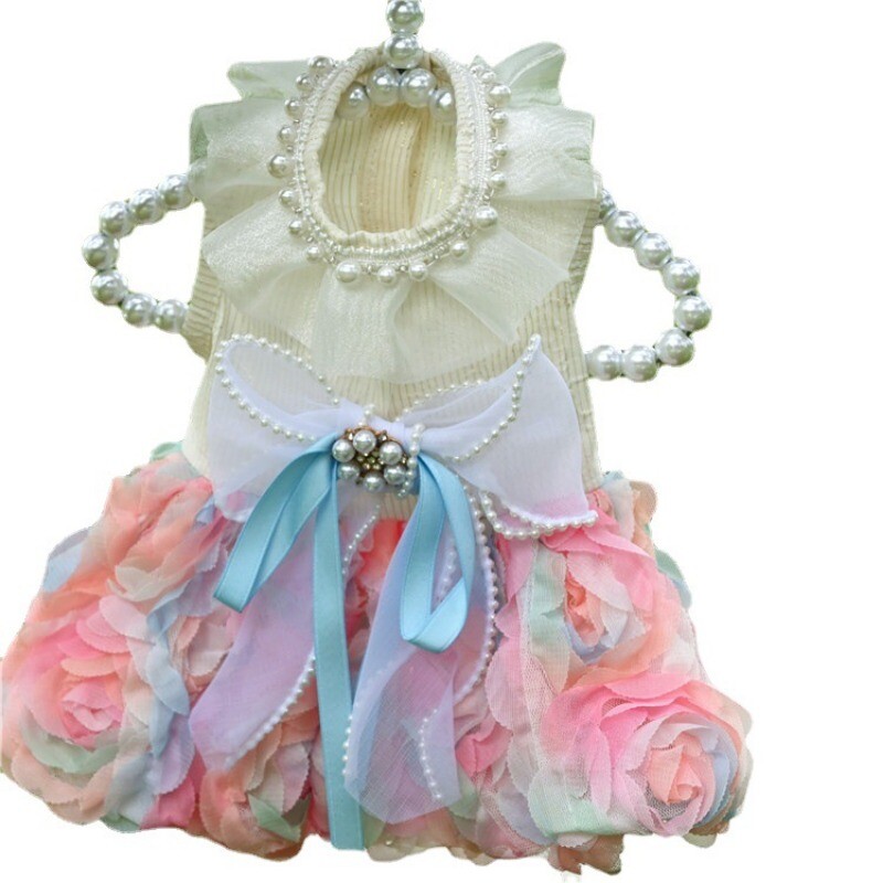 Novi kućni ljubimac Trodimenzionalna šifonska suknja s cvjetovima Proljeće Ljeto Odjeća za pse i mačke za kućne ljubimce Mali pas Teddy Bichon Pomeranian