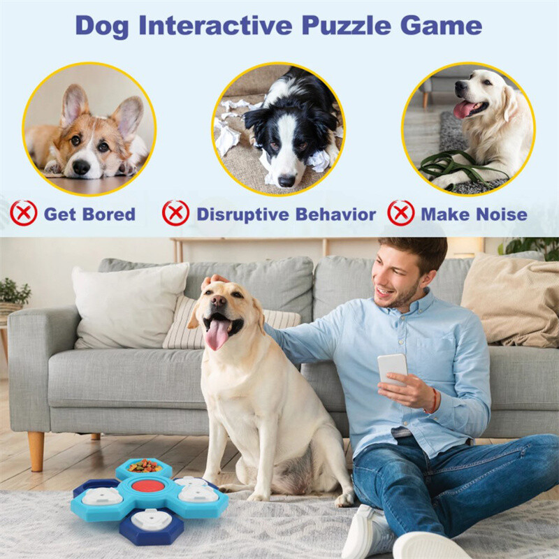 Jucării puzzle pentru câini, distribuire interactivă de tratare, hrănire lentă pentru animale de companie, pentru câini mici și mari, îmbogățire pentru căței, dresaj IQ, puzzle pentru tratarea câinilor