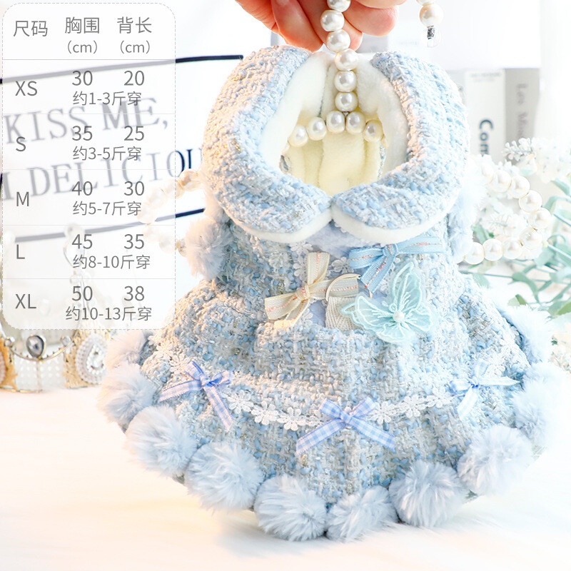 2024, noua rochie de toamna iarna, catifea incalzitoare, haine pentru animalele de companie, design Lolita roz, pentru caine mic, teddy