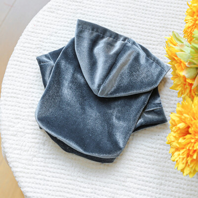 Drabužiai šunims su gobtuvu Žieminiai solidūs naminių gyvūnėlių drabužių megztiniai mažiems šunims York šuniuko sportinių marškinėlių kostiumas pilkas mėlynas naminių gyvūnėlių megztinis