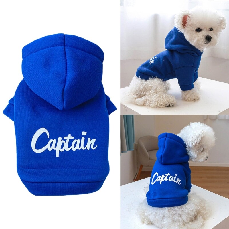 H55A Hanocă pentru câini pentru câini de talie medie, mari Haină de căpitan din safir Îmbrăcăminte pentru câini Îmbrăcăminte pentru câini de primăvară pentru câini pentru utilizare în aer liber