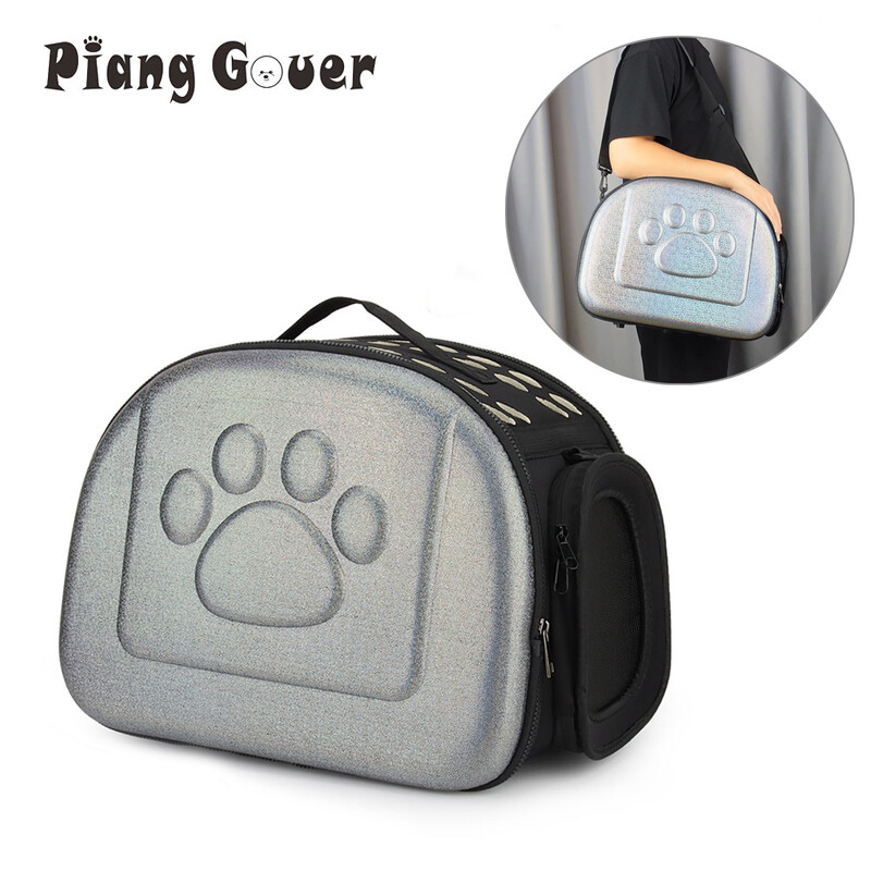 Geantă de transport pentru animale de companie pliabilă din EVA, portabilă, în aer liber, pentru călătorie pentru câini mici, cutie pentru animale de companie, cățeluș, pisică, geantă curele de umăr