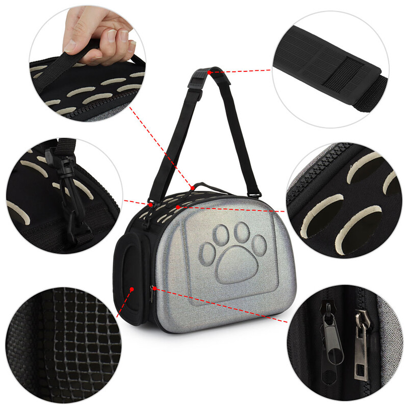 Geantă de transport pentru animale de companie pliabilă din EVA, portabilă, în aer liber, pentru călătorie pentru câini mici, cutie pentru animale de companie, cățeluș, pisică, geantă curele de umăr