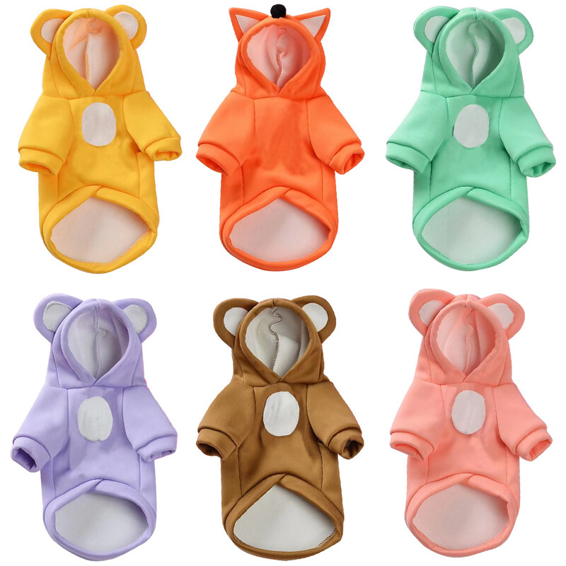 Lemmikloomade riided Koerte kapuutsiga dressipluus soe mantel Kassi kampsun Külma ilmaga kostüüm kutsikale Suur väike keskmine koer Kassi riided