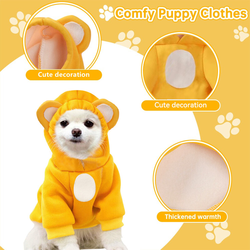 Lemmikloomade riided Koerte kapuutsiga dressipluus soe mantel Kassi kampsun Külma ilmaga kostüüm kutsikale Suur väike keskmine koer Kassi riided