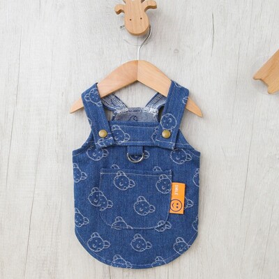 Costume de blugi Love pentru animale de companie, rochie din denim pentru câini, vestă cu ham pentru câini de talie mică, fustă de lux cu bretele pentru câini, cu imprimeu drăguț, haine pentru cățeluș, livrare directe