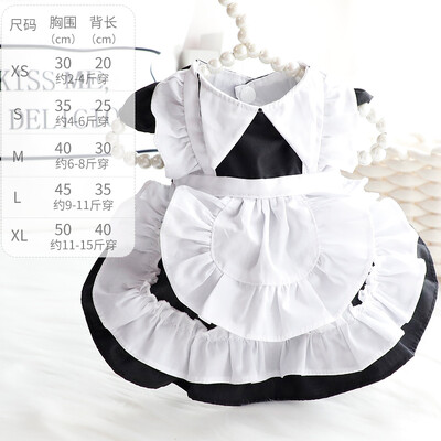 Juodos spalvos princesės suknelė šunims, Anime Tarnaitė, Lolita, Mažo šuns kostiumas, Vaikiškos suknelės vasarai, Madingi augintiniai