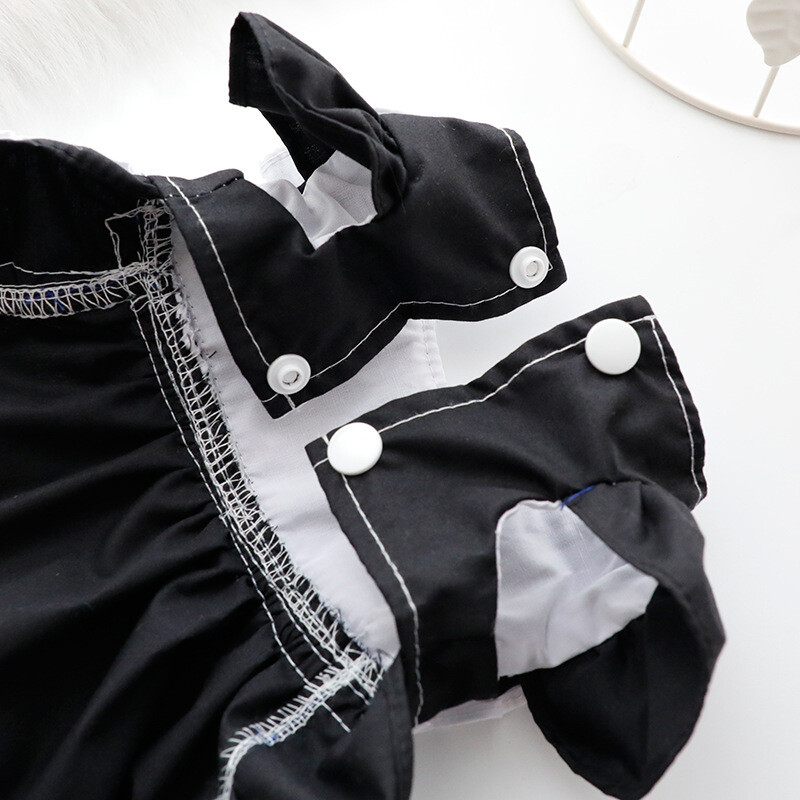 Juodos spalvos princesės suknelė šunims, Anime Tarnaitė, Lolita, Mažo šuns kostiumas, Vaikiškos suknelės vasarai, Madingi augintiniai