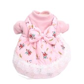 Princezná, psík, mačka, teplé šaty, kvetinový a mašľový dizajn, zimný kabát pre šteniatka, outfit pre psy a mačky