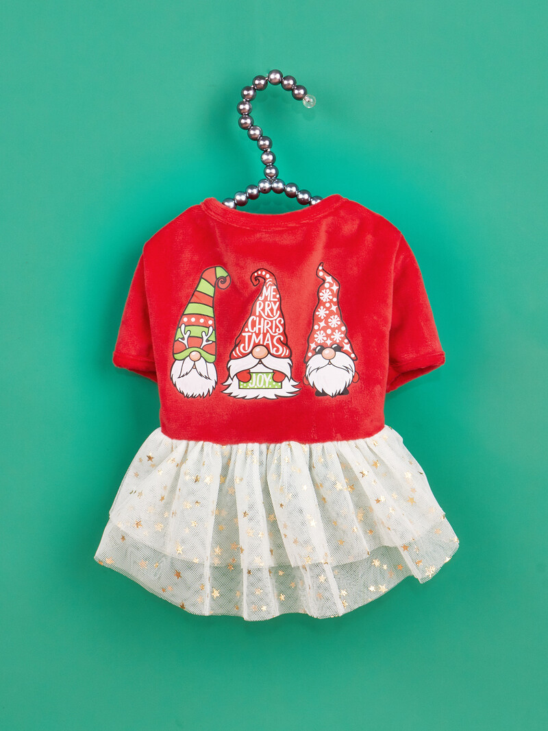 Rochii de Crăciun pentru câini Rochii pentru cățeluși cu imprimeu pitic cu tul și costum de stele Tinuta de petrecere de Crăciun pentru câini pentru câini pisici pentru iarnă H