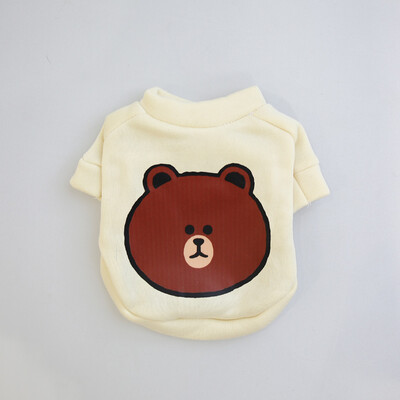 Őszi és téli kisállat ruhák aranyos és stílusos rajzfilm mackó környakú kapucnis pulcsi szuper aranyos macska és kutya univerzális ruhák