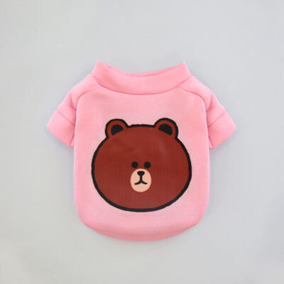 Őszi és téli kisállat ruhák aranyos és stílusos rajzfilm mackó környakú kapucnis pulcsi szuper aranyos macska és kutya univerzális ruhák