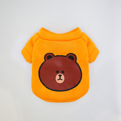 Őszi és téli kisállat ruhák aranyos és stílusos rajzfilm mackó környakú kapucnis pulcsi szuper aranyos macska és kutya univerzális ruhák