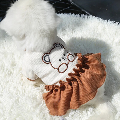 Cuplu drăguț Haine pentru câini Rochii pentru câini Cămașă pentru animale de companie Waffle Pisică Cămașă pentru câini Cățeluș Pet Fustă Îmbrăcăminte pentru câini Pisici Chihuahua Yorkie