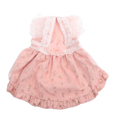 Princesės šunų suknelė su gėlėmis ir gėlėmis naminių šuniukų pavasario/vasaros drabužiai