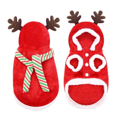 Ziemassvētku apģērbi suņiem maziem un vidējiem suņiem Mājdzīvnieku kostīmi Čivavas Mājdzīvnieki Hoodies Silti Jaungada suņu apģērbi Jorkšīra