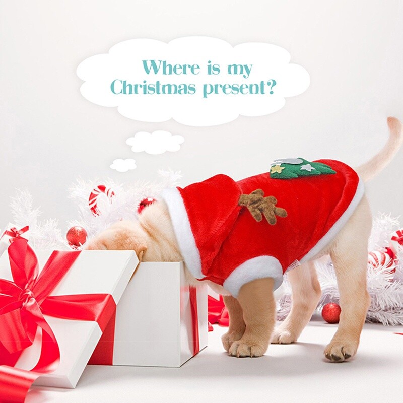 Haine pentru pisici Îmbrăcăminte de Moș Crăciun Haine pentru cățeluș Haine pentru pisicuțe Haine pentru câini cu glugă Călduță Accesorii pentru îmbrăcăminte Costum de Crăciun pentru animale de companie