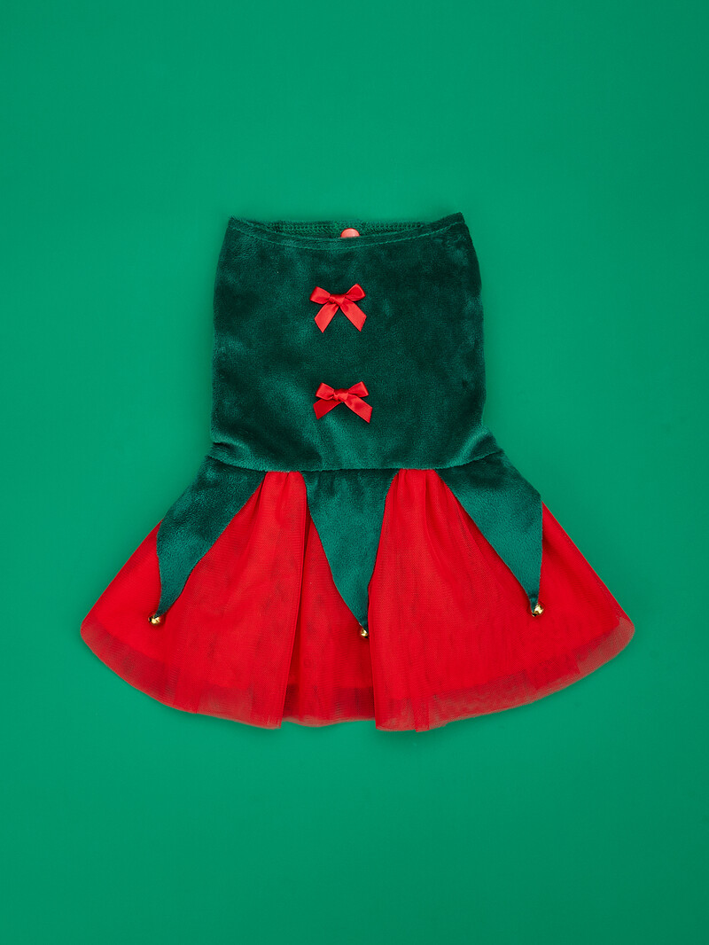 Kalėdinės šuniuko suknelės Suknelė šuniukui su mažyliu šuniuko rūbais tiulis ir mažas varpelis šuniukas Kalėdų vakarėlis naminių kačių šilti drabužiai Ap