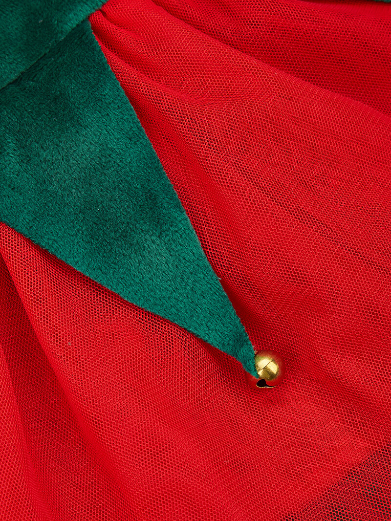 Kalėdinės šuniuko suknelės Suknelė šuniukui su mažyliu šuniuko rūbais tiulis ir mažas varpelis šuniukas Kalėdų vakarėlis naminių kačių šilti drabužiai Ap