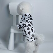 Haina pentru animale de companie caine caine pisica hanorac cu gluga alb-negru schema de culori simpla si generoasa