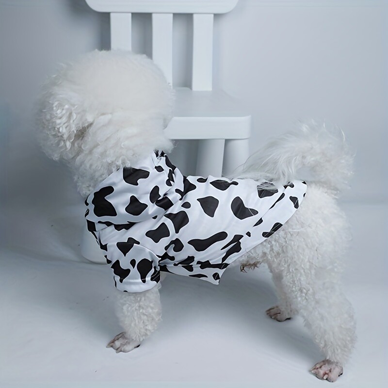 Haina pentru animale de companie caine caine pisica hanorac cu gluga alb-negru schema de culori simpla si generoasa