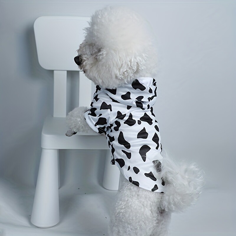 Haina pentru animale de companie caine caine pisica hanorac cu gluga alb-negru schema de culori simpla si generoasa