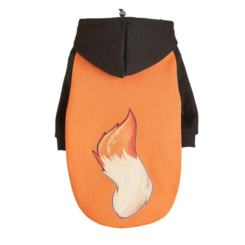 Mājdzīvnieku drēbes suņu kaķu sporta krekls ar kapuci ar samta siltu un ērtu melnu un oranžu raibuma apģērbu ar apdrukām pelēks vienkāršs