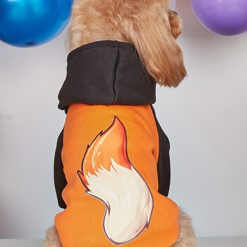 Mājdzīvnieku drēbes suņu kaķu sporta krekls ar kapuci ar samta siltu un ērtu melnu un oranžu raibuma apģērbu ar apdrukām pelēks vienkāršs