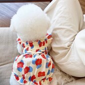 Rochie pentru câini Haine florale de vară pentru câini Rochii de prințesă pentru câini drăguț pisică Chihuahua Bulldog francez Bichon Costum pentru câine pentru fete Fusta pentru animale de companie