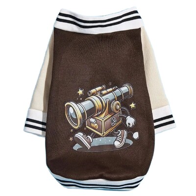 Kisállat ruhák kutya macska kabát meleg és kényelmes ruhák ígéretes teleszkóp nyomat barna sárgabarack varrás új stílus