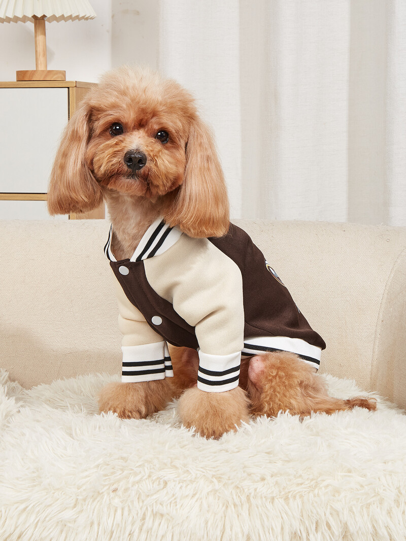 Kisállat ruhák kutya macska kabát meleg és kényelmes ruhák ígéretes teleszkóp nyomat barna sárgabarack varrás új stílus