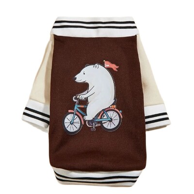 Mājdzīvnieku drēbes suņu kaķu jaka siltas un ērtas drēbes ar polārlāča velo apdruku jauns