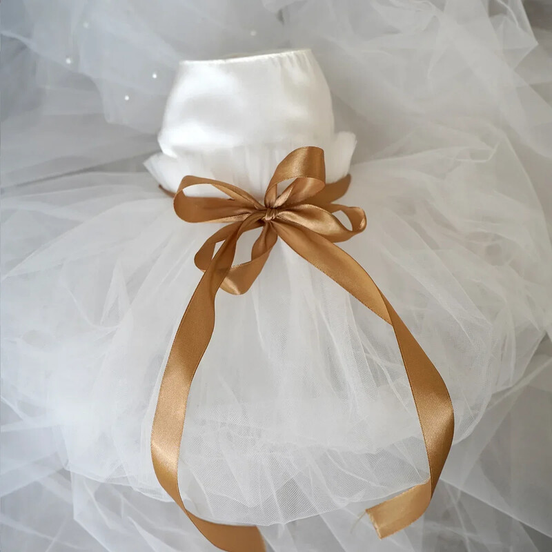 Kisállat ruhák Kutya esküvői ruha Báli Parti Hercegnő Ruhák Kistestűek Luxus Kutyaruhák Kiskutya macska jelmez Fehér Háziállat kellékek