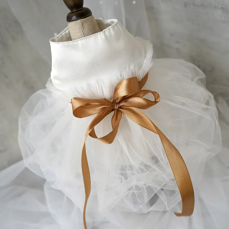 Kisállat ruhák Kutya esküvői ruha Báli Parti Hercegnő Ruhák Kistestűek Luxus Kutyaruhák Kiskutya macska jelmez Fehér Háziállat kellékek