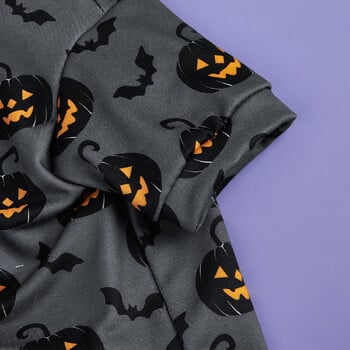 Суичър с качулка за кучета Ризи за Хелоуин Дрехи Куче Doggy Cool Pumpkin and Bat Pattern Кучешки дрехи Кучешки суичъри Облекло Pet Turtleneck P